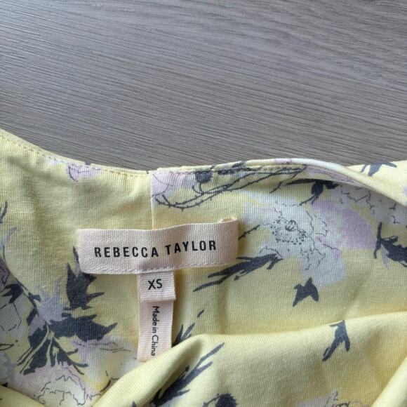 Rebecca Taylor Lemon Rose Jersey Midi Dress - Picture 4 of 8